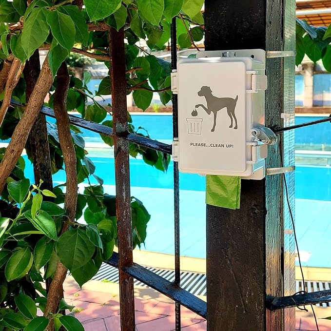 Dog Poop Bag Dispenser Wall Mounted Outdoor Pet Poop Bags Storage Container - Image 2