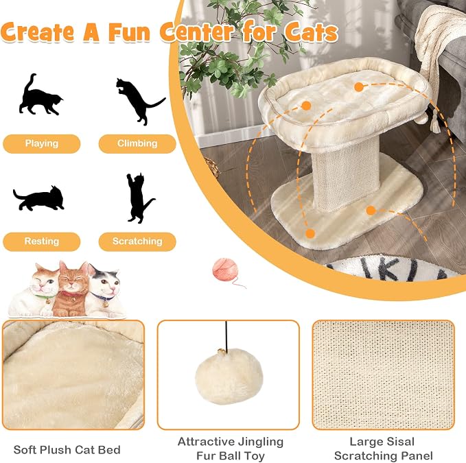 Tangkula Cat Tree for Indoor Cats, 2-Tier Cat Tower - Image 3