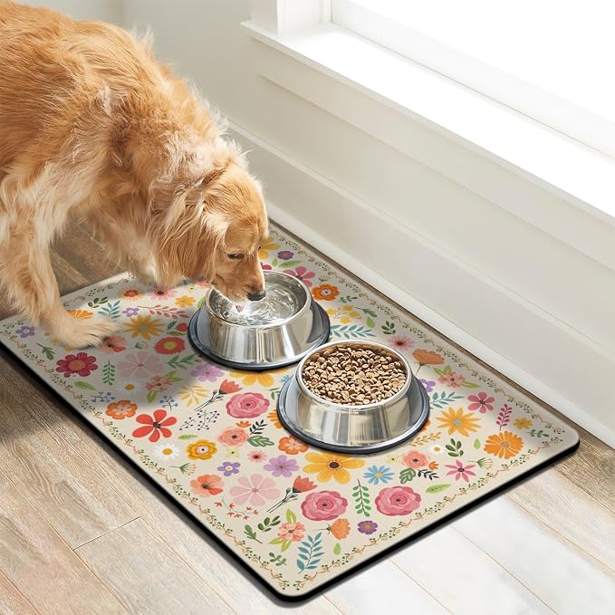 Pet Feeding Mat for Floors Waterproof Dog Mat for Food and Water Absorbent - Image 7