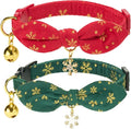 2 Pack Christmas Cat Collar by Petiry