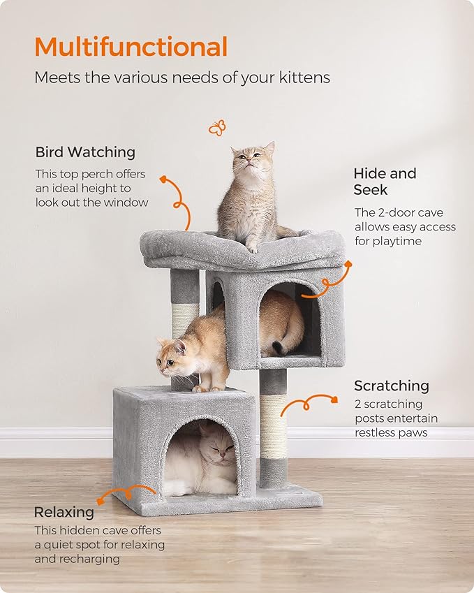 Feandrea Cat Tree, 26.4-Inch Cat Tower, Plush Condo - Image 4