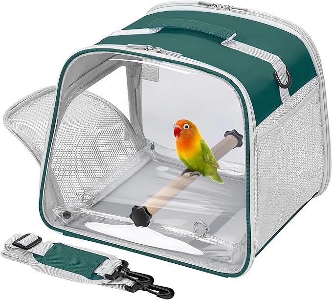 Suertree Small Bird Carrier, Large Window Travel Cage by Suertree