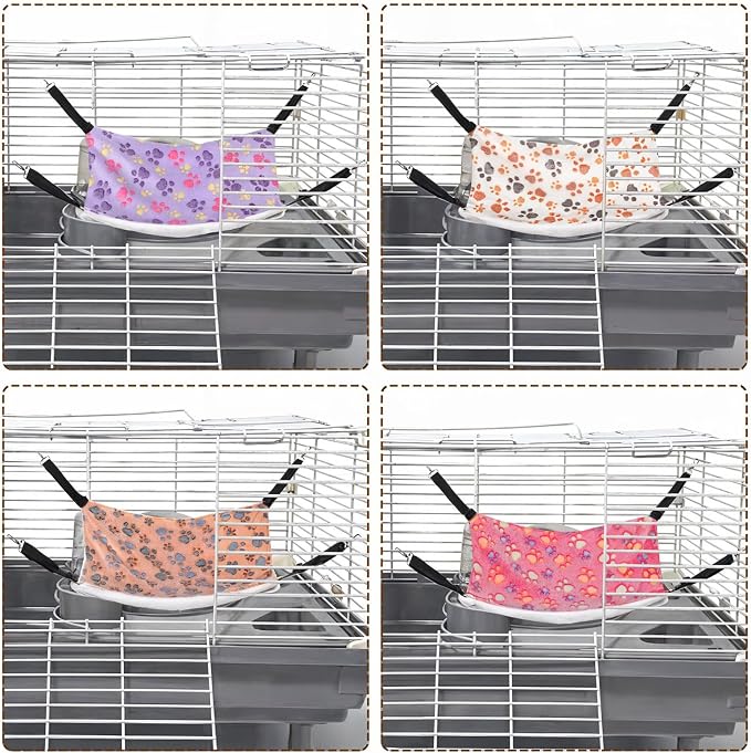 4 Pcs Cat Hammock for Cage Hanging Soft Pet Hammock Bed - Image 8