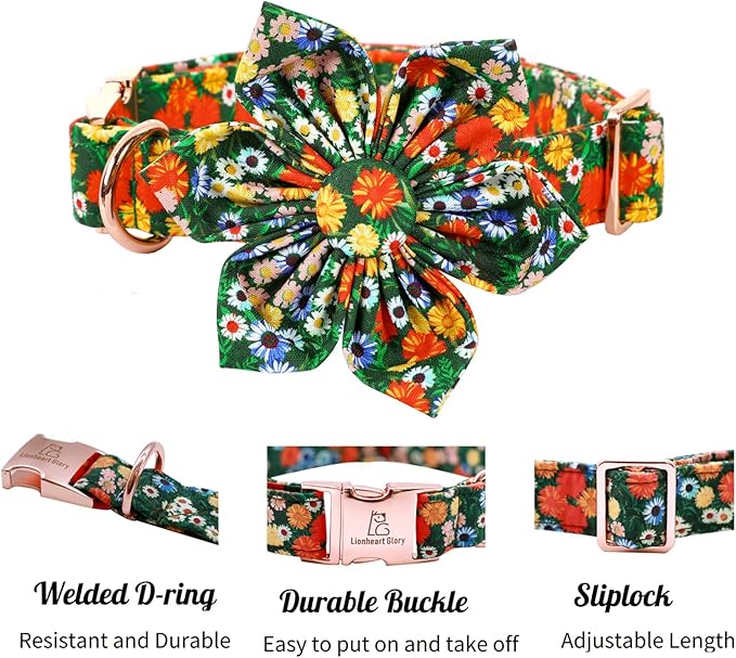 Lionheart Glory Cute Floral Pattern Pet Collar - Image 3