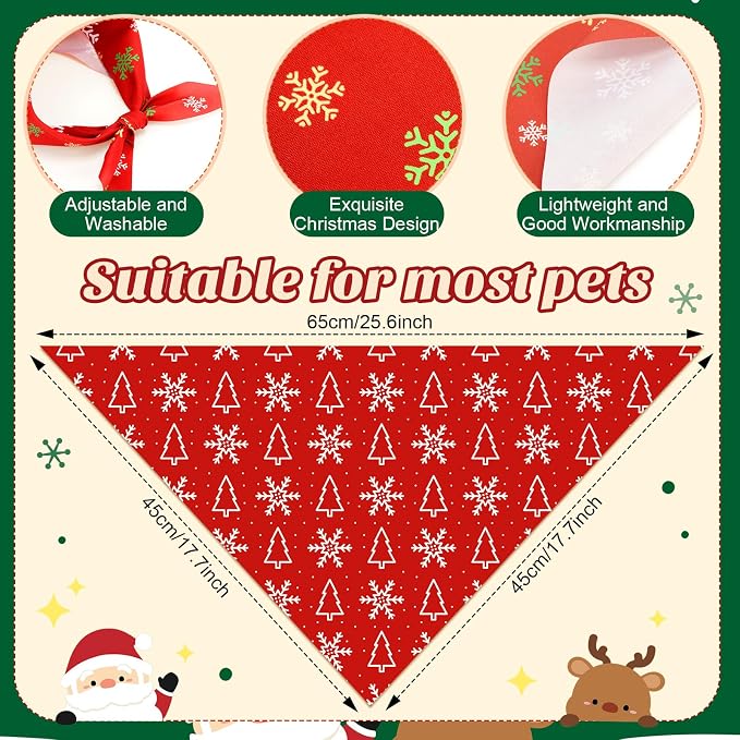 200 Pcs Dog Bandanas Bulk, Reusable Pet Scarves - Image 3