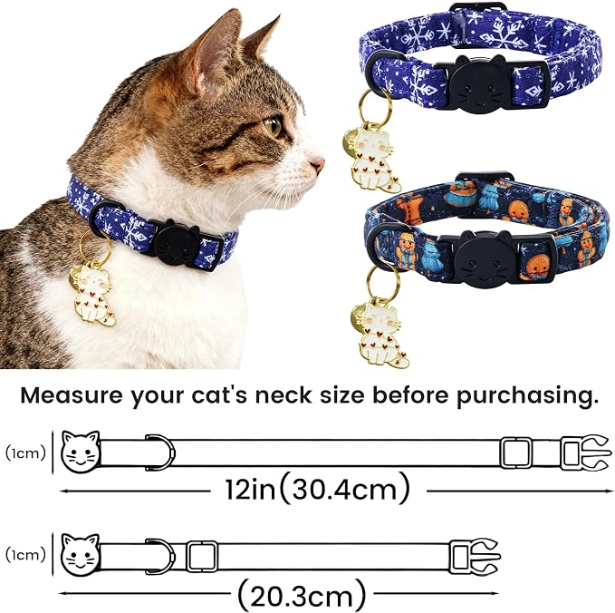 Elegant little tail 2 Pack Cat Collar- Christmas Cat Collars Breakaway - Image 7