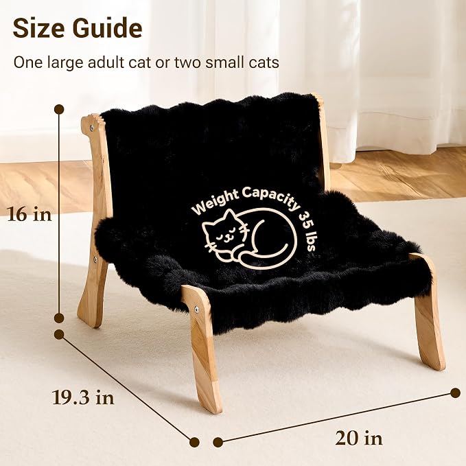 Solid Wood Cat Couch Bed for Indoor Cats, Modern Cat Sofa - Image 6