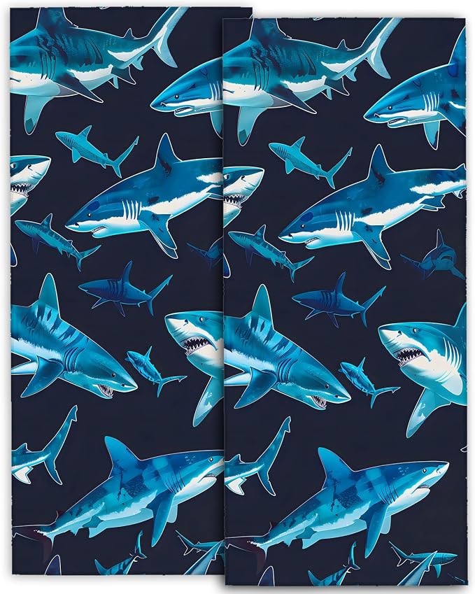 Cute Shark Hand Towels by amepay