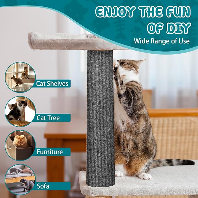Climbing Cat Scratcher Mat Trimmable Cat Scratching Post Carpet 39.3’’x15.8’’ - Image 6
