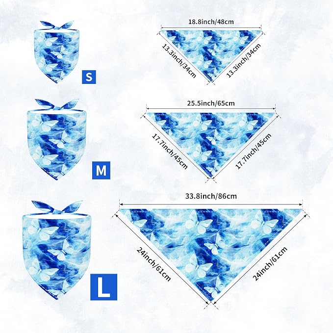 30 Pcs Tie Dye Dog Bandanas for Small Dogs Medium Stitch Dog Bandana Bulk - Image 2
