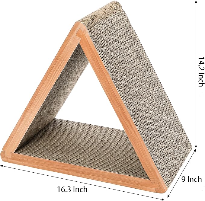 Nicunom 3-Sided Vertical Cat Scratching Post, Cat Scratcher Foldable, Triangle - Image 2