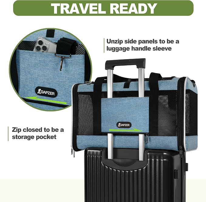 Cat Carrier 18 x 11 x 11 Top Loading Soft-Sided Pet Travel Bag Over 15lbs - Image 5