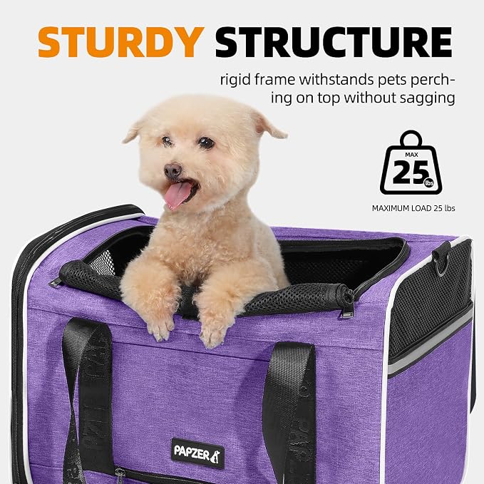 Top Open Medium Pet Carrier Roll Up Flap - Image 5