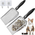 2Pcs Cat Litter Scoop Metal Stainless Steel Mesh Kitty Litter Scoop by ISYOKE