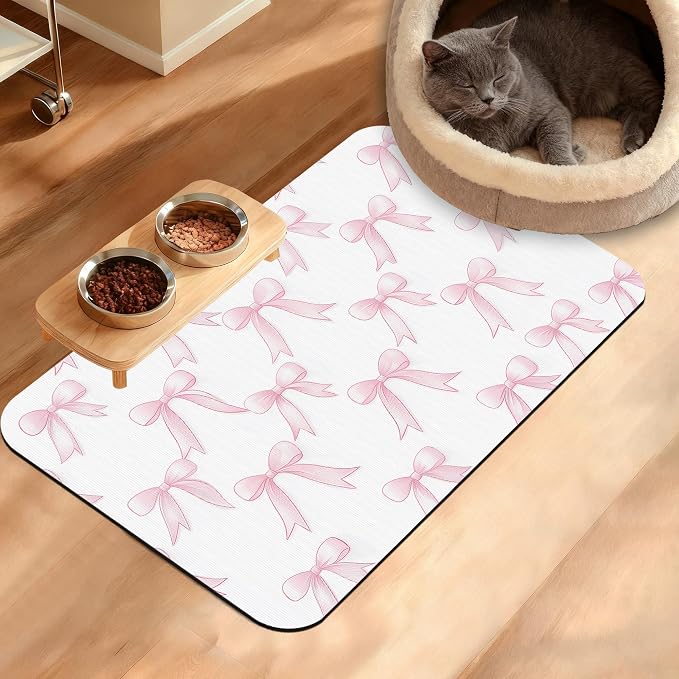 Pet Feeding Mat, Non-Slip Water Bowl Placemat, Pet Supplies 16" x 24" by Unknown