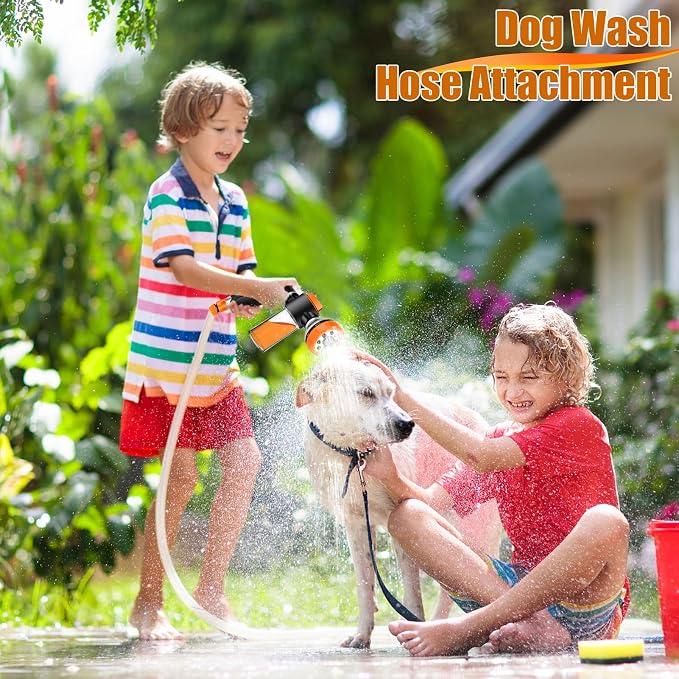 8 in 1 Garden Hose Nozzle Sprayer, Upgrade Dog Wash Hose Attachment - Image 7