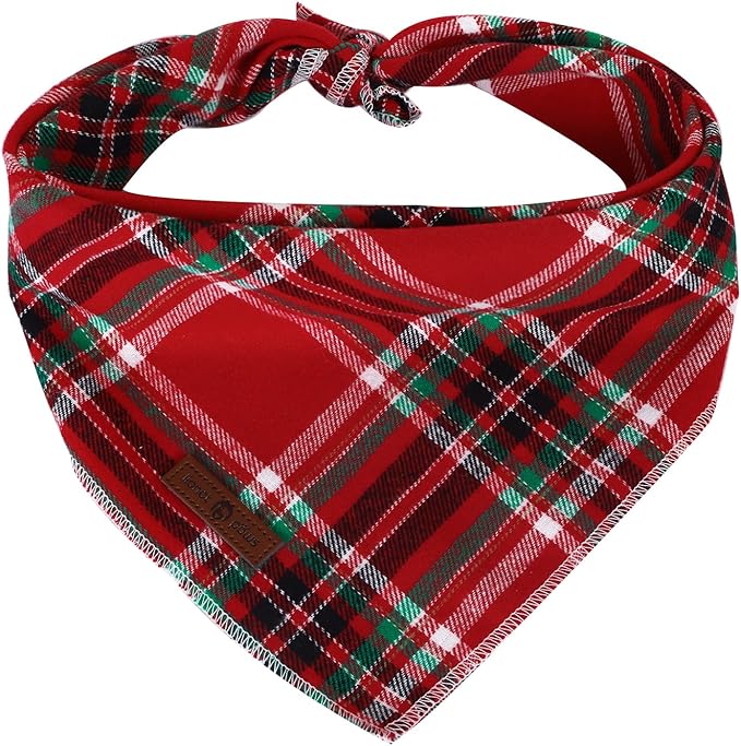 Lionet Paws Christmas Dog Bandana Washable Cotton Handkerchief Scarf Triangle by lionetpaws