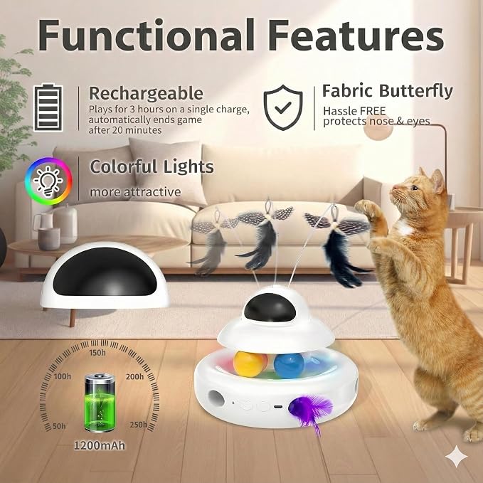 Interactive Cat Toys for Indoor Cats, 4-in-1 Automatic Kitten Toy - Image 6