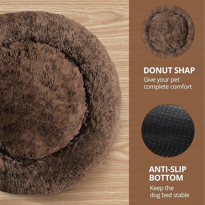 JOLLYVOGUE Calming Dog Bed Large Size Dog, Anti-Anxiety Donut Large Pet Bed - Image 3