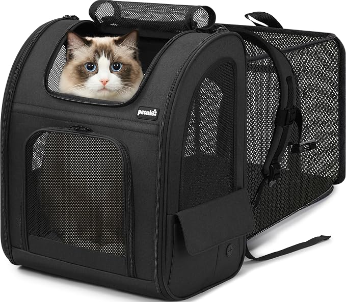 Pecute Cat Backpack Carrier XL, Expandable Pet Backpack by pecute