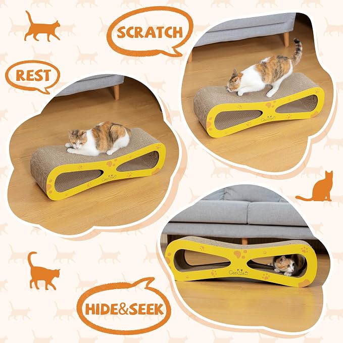 COZIWOW Infinity Cat Scratcher Lounge Bed, Cardboard Cat Scratching Pad Board - Image 4