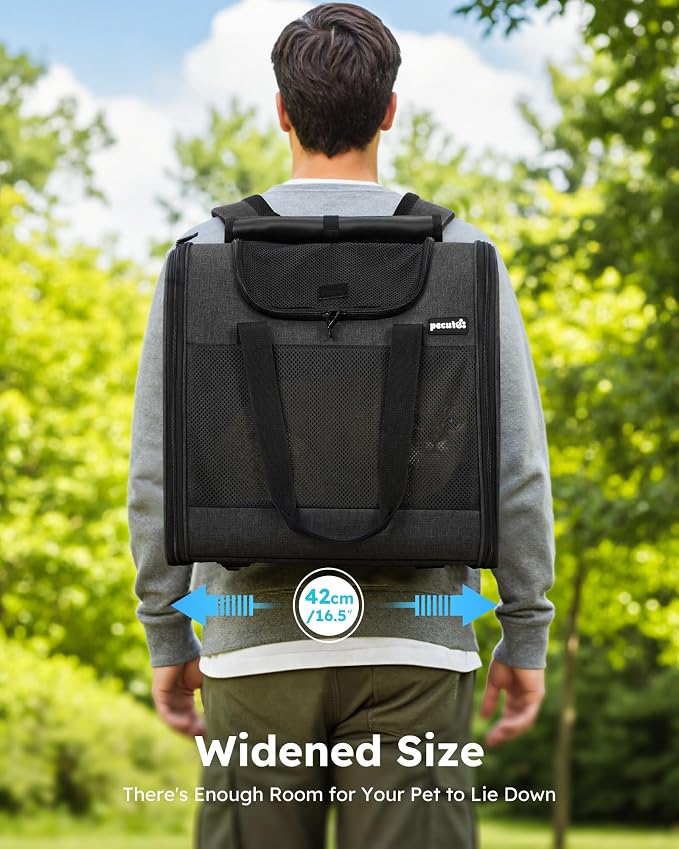 Pecute Cat Backpack with Widened Interior Space, Upgraded Dog Backpack Carrier - Image 3