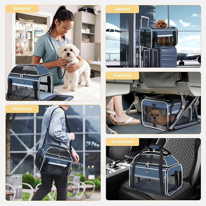 Lekereise Top-Expandable Pet Carrier 17x11x9.5 Inch Alaska Hawaiian Airline - Image 7