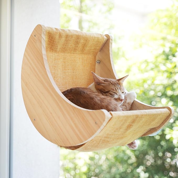 HAPYKITYS Window Cat Bed Moon Perches, Mounted by HAPYKITYS