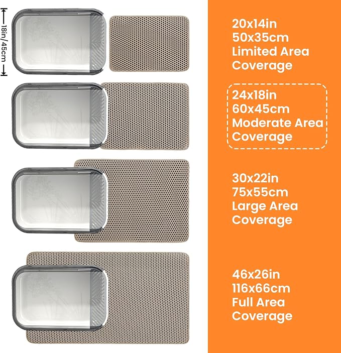 Cat Litter Mat, 24x18 Inches Large Double Layer Honeycomb Cat Litter Trapping - Image 9