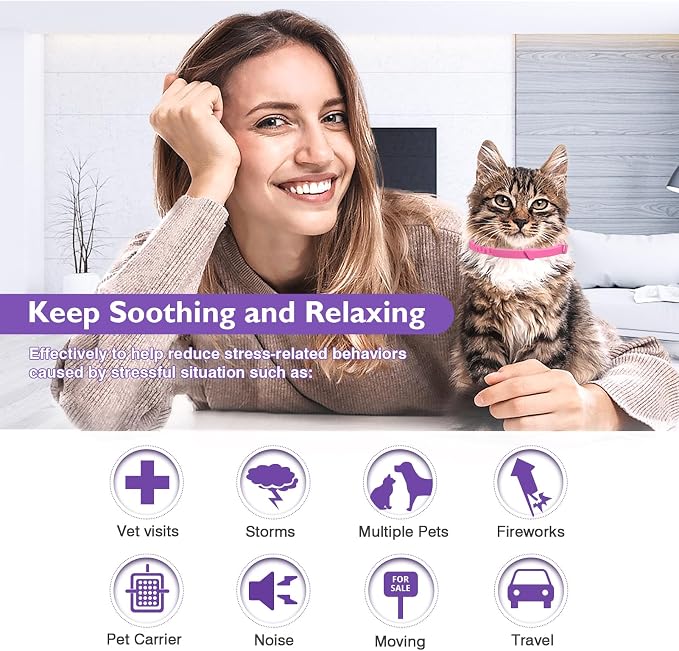 3 Pack Calming Collar for Cats and Kittens Pheromone Collar Efficient Relieve - Image 3