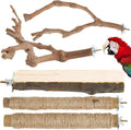 Bird Perch Stand, Pole Standing Natural Wood Bird Perch Set 5PCS Paw Grinding by Manoai
