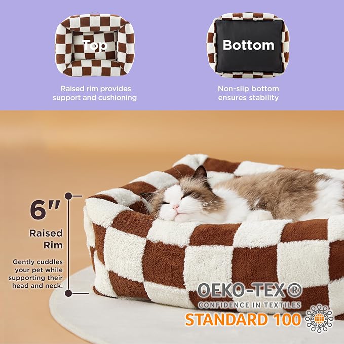 LE SURE Cute Dog Bed for Small Dogs & Cats- Washable Puppy Beds, Cozy Rectangle - Image 2