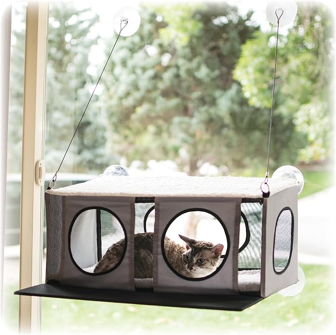 K&H Pet Products EZ Mount Cat Window Perch Penthouse 2-level Tree, Sturdy by KHPetProducts