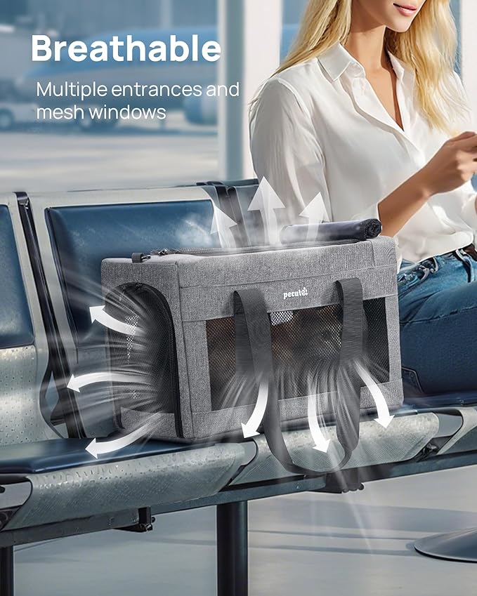 Airline Approved Cat Carrier, Pet Carrier Soft-Sided, Portable Dog Carrier - Image 5