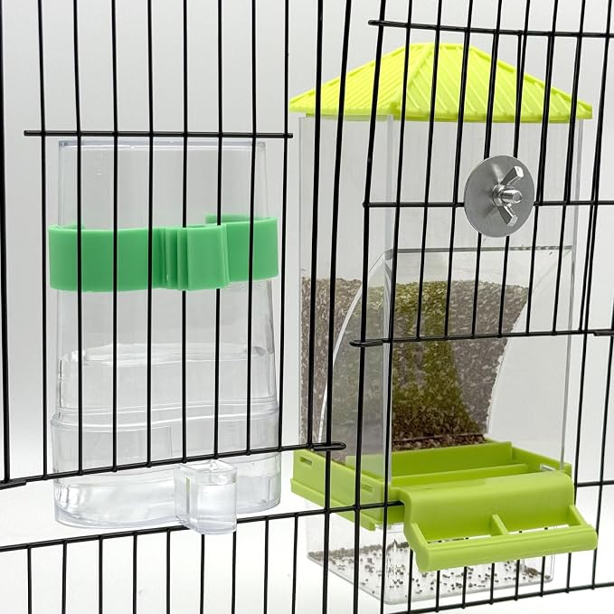 No Mess Bird Feeder Water Dispenser Set, Automatic Parrot Feeder by chuyouan