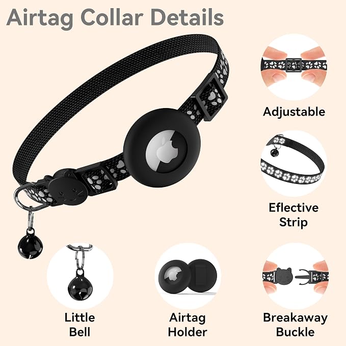 Vanjua 2 Pack Airtag Cat Collar Breakaway - Image 2