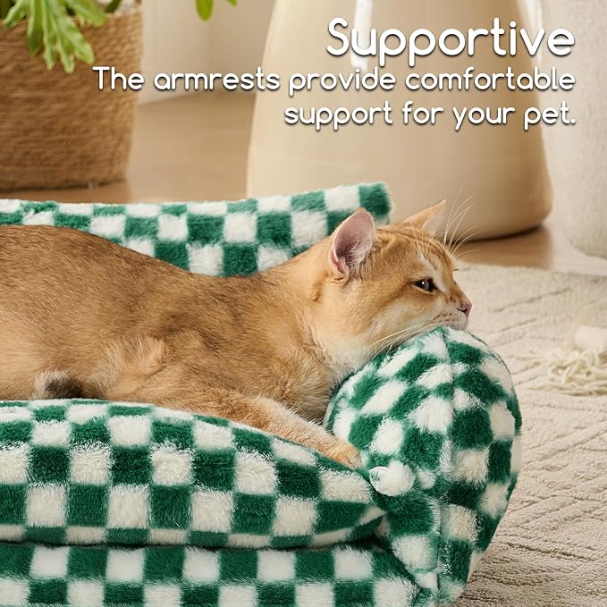 Hollypet Cat Bed Fluffy Plush Mutifuctional Double-Layer Soft Pet Couch - Image 4