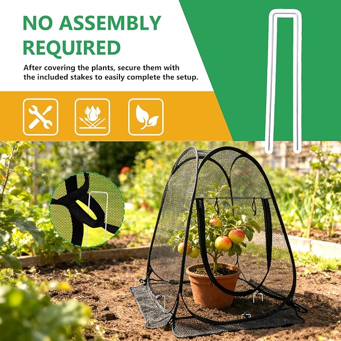 2 Pack 28 x 28 x 32 Inch Pop-up Gardening Net Cover - Image 7