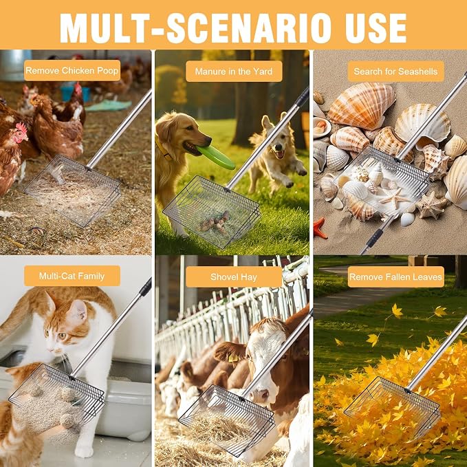 Chicken Poop Scooper 67 inch Adjustable Coop Scooper - Image 7