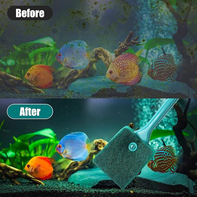 AQUANEAT 3pcs Fish Tank Cleaning Tools, Aquarium Double Sided Sponge Brush - Image 5