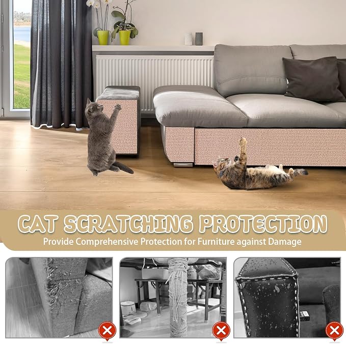 Climbing Cat Scratcher Mat Trimmable Cat Scratching Post Carpet 78.7’’x15.8’’ - Image 5