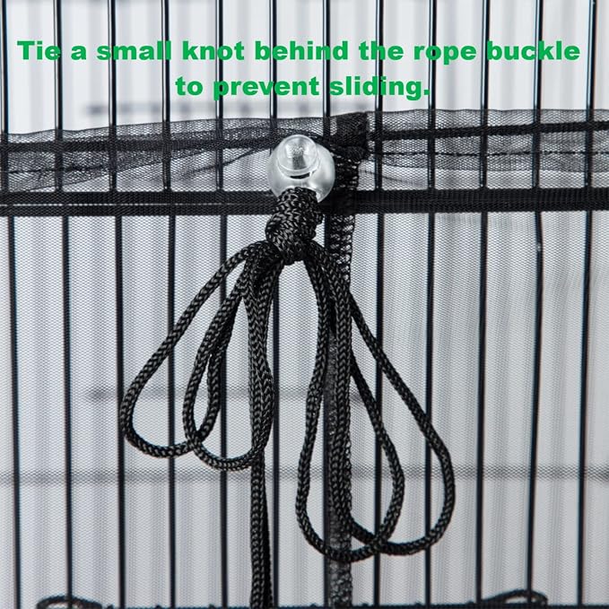 Bird Cage Netting Seed Catcher Adjustable Bird Cage Skirt Seed Catcher Large - Image 2