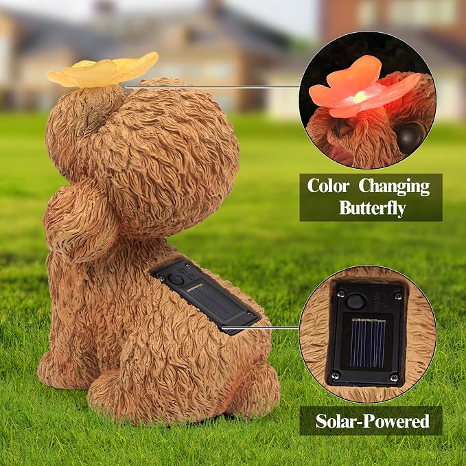 Dog Statues Outdoor Decor, Solar Lights Outdoor Statue Garden Decorations Solar - Image 6
