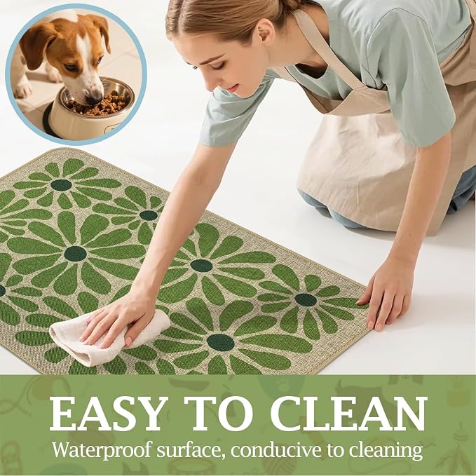 SHIYUE Dog Food Mats for Floors, Absorbent Cat Bowl for Food and Water - Image 3