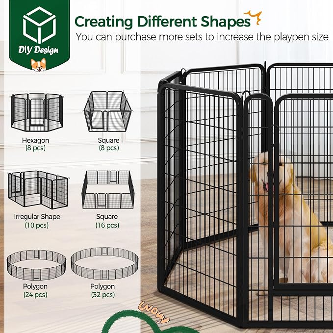 Yaheetech Dog Playpen Outdoor, 40 inch 24 Panels Dog Pen Indoor Heavy Duty - Image 6