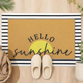 Tinideya 2 Pcs Summer Sunshine Door Mat Yellow Welcome Non Slip Coir Mats by Tinideya
