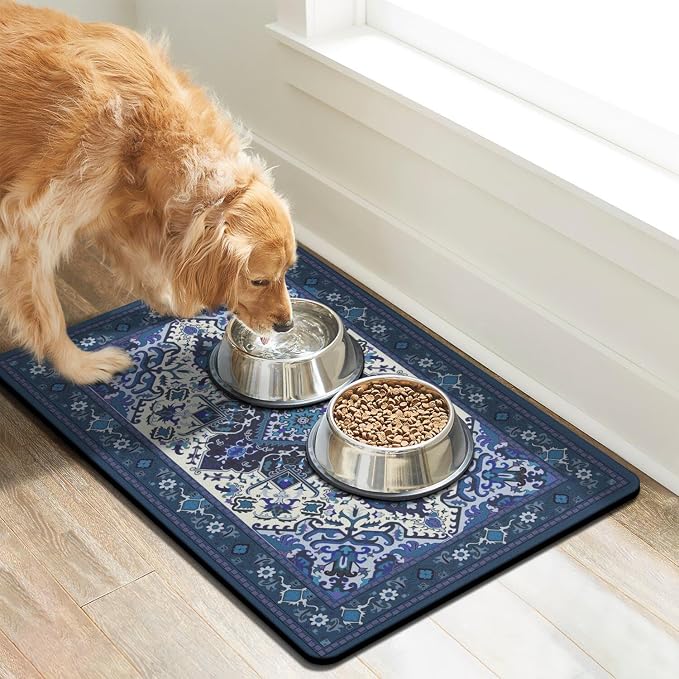 Pet Feeding Mat for Floors Waterproof Dog Mat for Food and Water Absorbent - Image 2