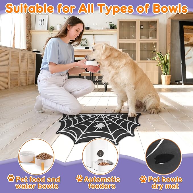 Pet Mats for Food and Water Dog Cat Food Mats Pet Feeding Mat Anti-Slip No - Image 6