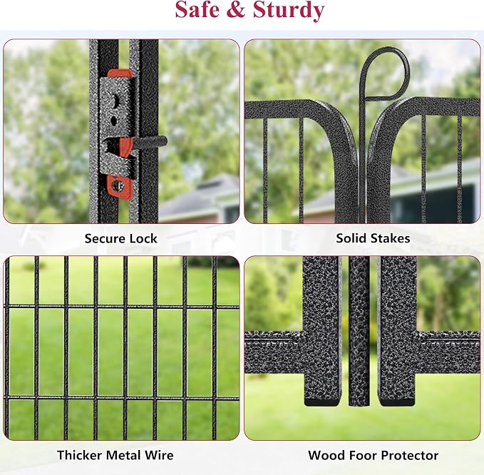Dog Playpen, 32inch 20 Panels Outdoor Dog Fence Indoor Dog Pen Anti-Rust Pet - Image 4