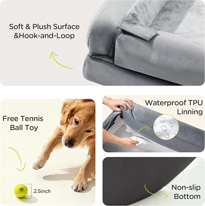 Orthopedic Dog Beds for Large Medium Dogs, Big Waterproof Memory Foam Pet Couch - Image 6